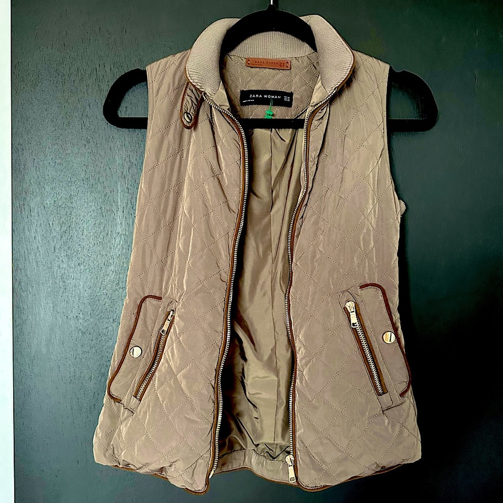 Zara Military Quilted Vest - Size XS.